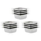 Gastronormbakken GN 1/6 65 mm roestvrij staal 12 stuks