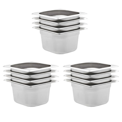 Gastronormbakken 12 St Gn 1/6 100 Mm Roestvrij Staal 176 x 162 x 100 mm