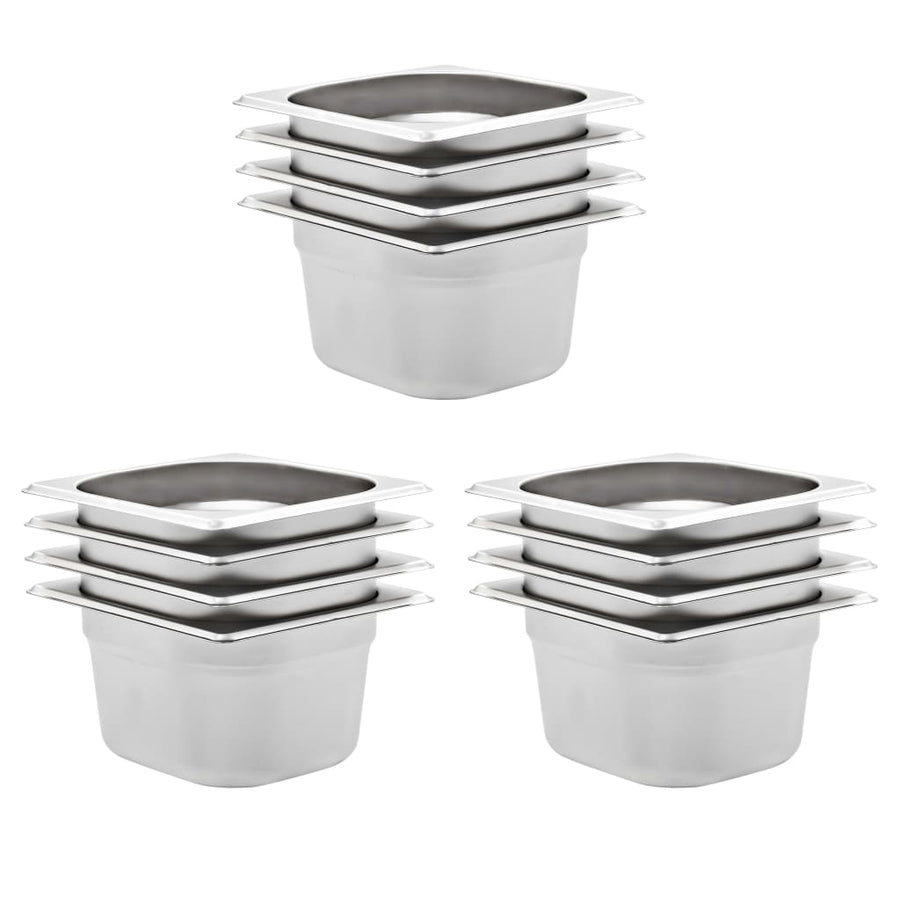 Gastronormbakken 12 St Gn 1/6 100 Mm Roestvrij Staal 176 x 162 x 100 mm