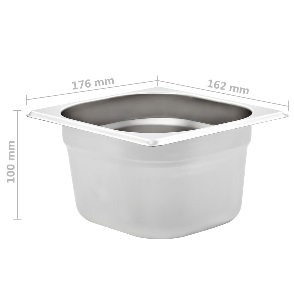 Gastronormbakken 12 St Gn 1/6 100 Mm Roestvrij Staal 176 x 162 x 100 mm