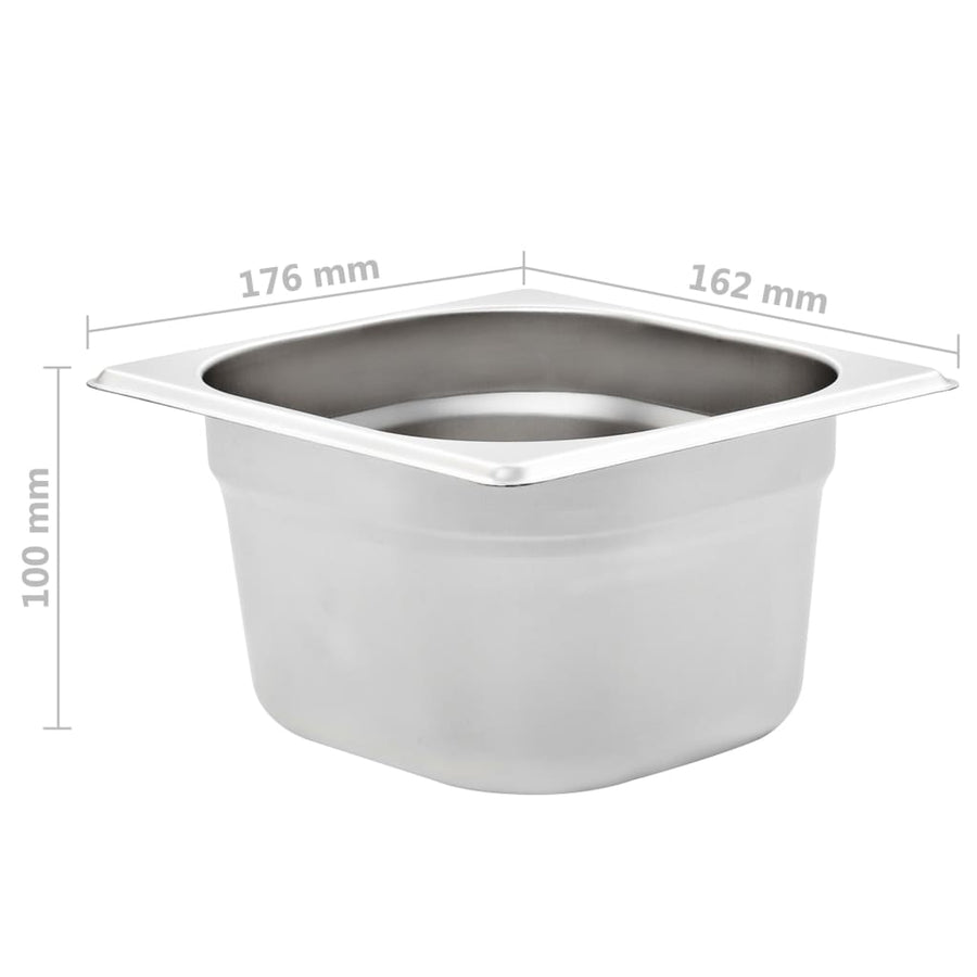 Gastronormbakken 12 St Gn 1/6 100 Mm Roestvrij Staal 176 x 162 x 100 mm