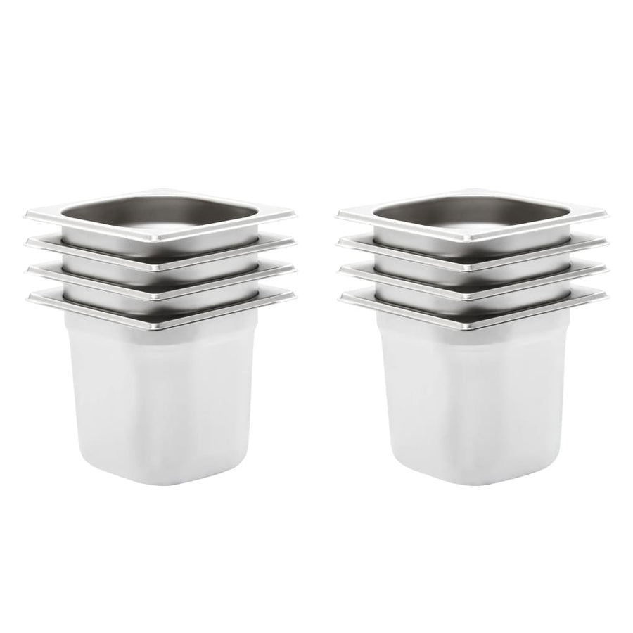 Gastronormbakken 8 St Gn 1/6 150 Mm Roestvrij Staal 176 x 162 x 150 mm