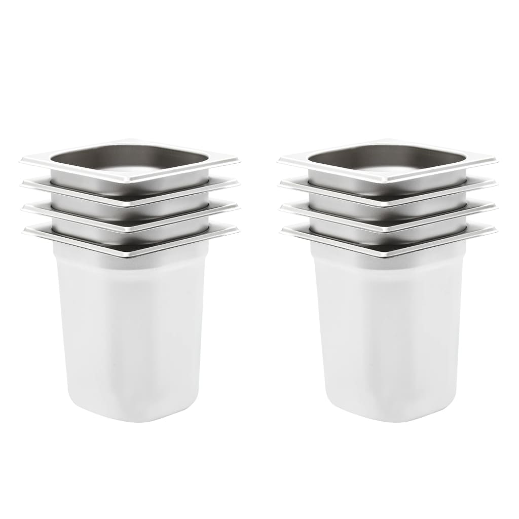 Gastronormbakken 8 St Gn 1/6 200 Mm Roestvrij Staal 176 x 162 x 200 mm