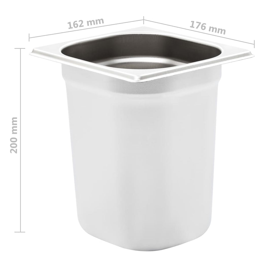 Gastronormbakken 8 St Gn 1/6 200 Mm Roestvrij Staal 176 x 162 x 200 mm