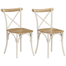 Kruisstoelen Massief Mangohout Wit 2 massief mangohout (wit frame)