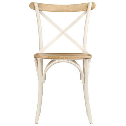 Kruisstoelen Massief Mangohout Wit 2 massief mangohout (wit frame)