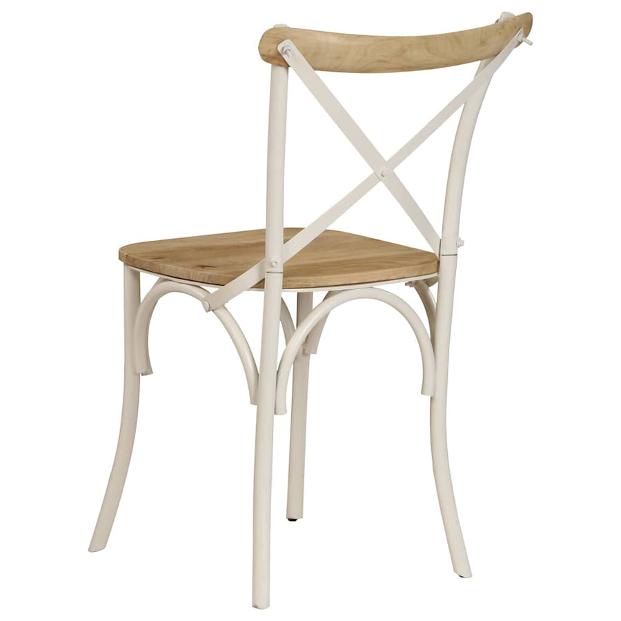 Kruisstoelen Massief Mangohout Wit 2 massief mangohout (wit frame)