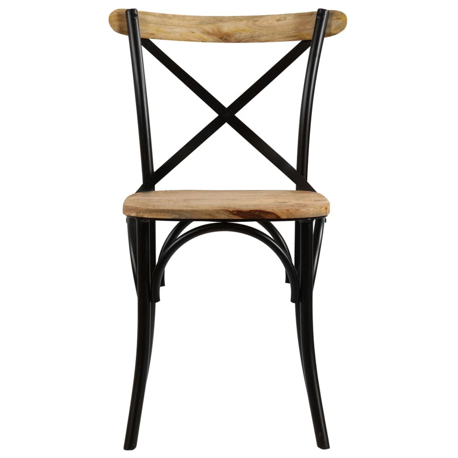 Kruisstoelen Massief Mangohout Zwart 2 massief mangohout (zwart frame)