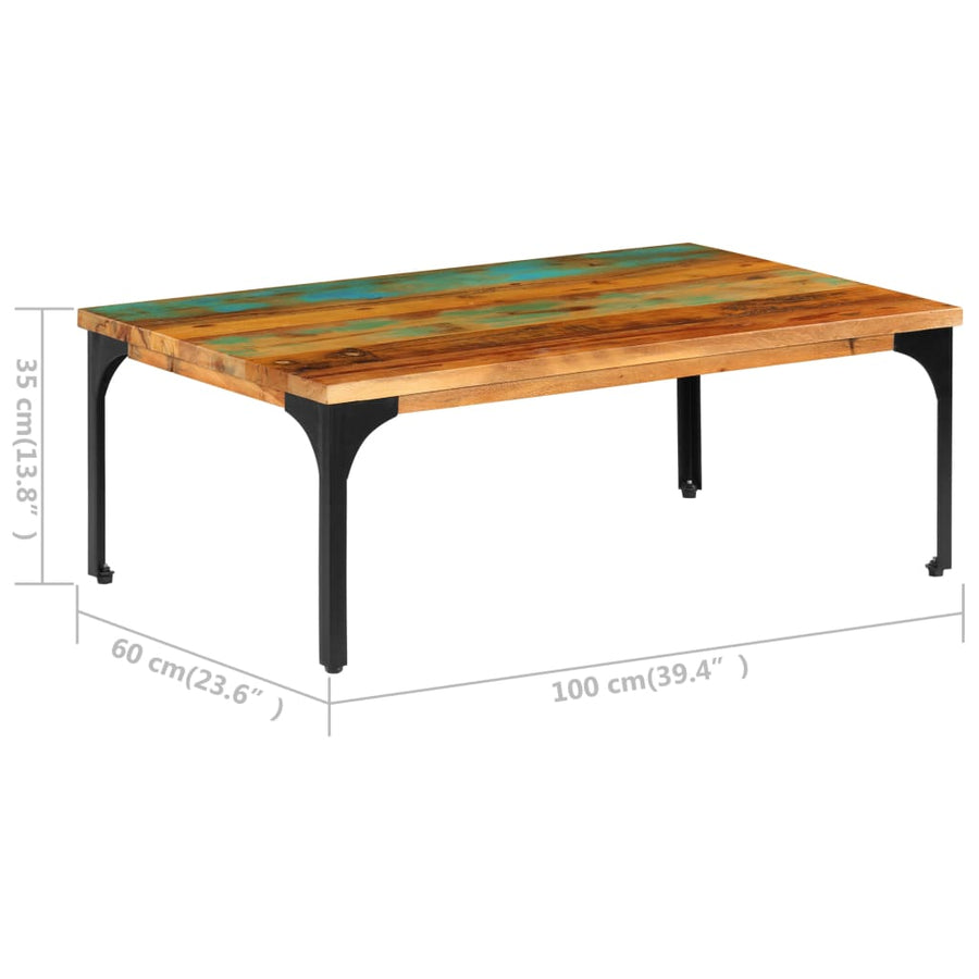 Salontafel 100 x 60 x 35 cm massief gerecycled hout
