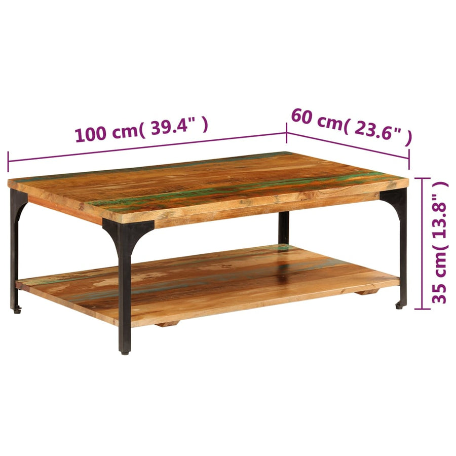 Salontafel Met Schap 00X60X35 Cm massief gerecycled hout