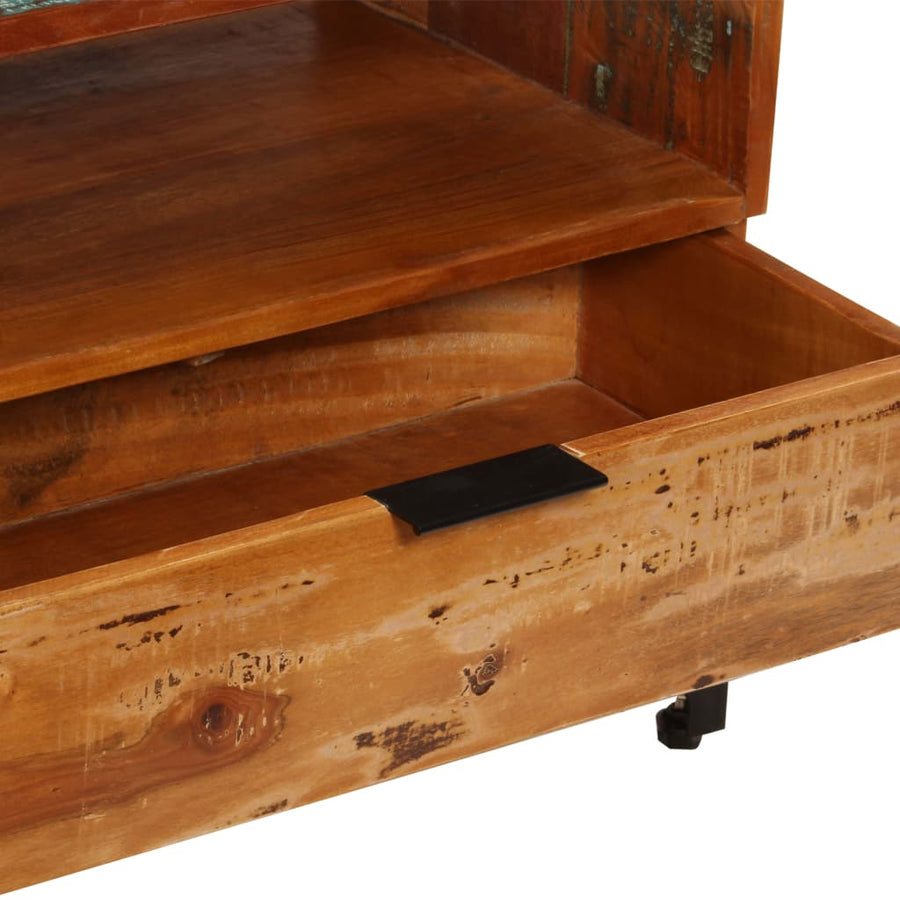 Tv-Meubel 8X35X45 Cm Massief Gerecycled Hout Multikleur