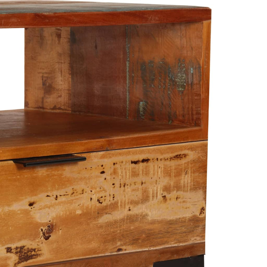 Tv-Meubel 8X35X45 Cm Massief Gerecycled Hout Multikleur