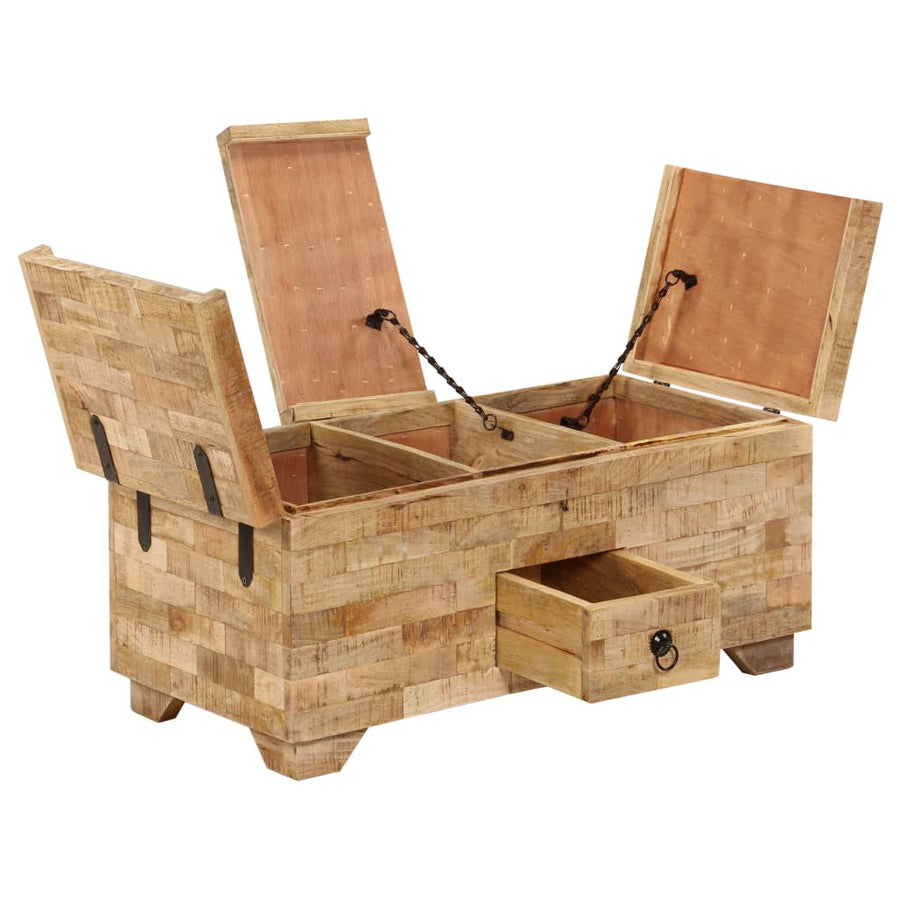 Salontafel 80X40X35 Cm Massief Mangohout Bruin