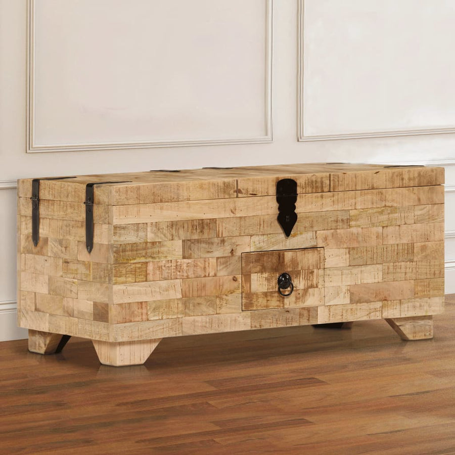 Salontafel 80X40X35 Cm Massief Mangohout Bruin