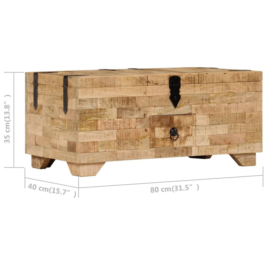 Salontafel 80X40X35 Cm Massief Mangohout Bruin