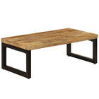 Salontafel 100x50x35 cm massief mangohout staal