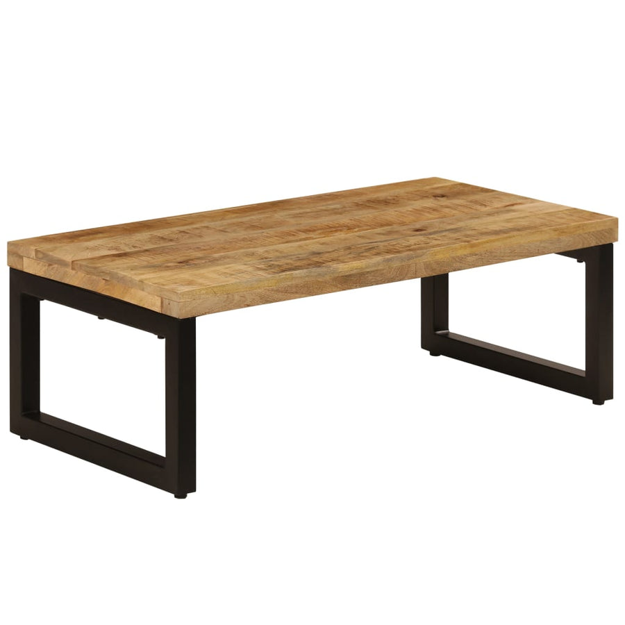 Salontafel 00X50X35 Cm Massief Mangohout En Staal Massief mangohout (zwarte poten)