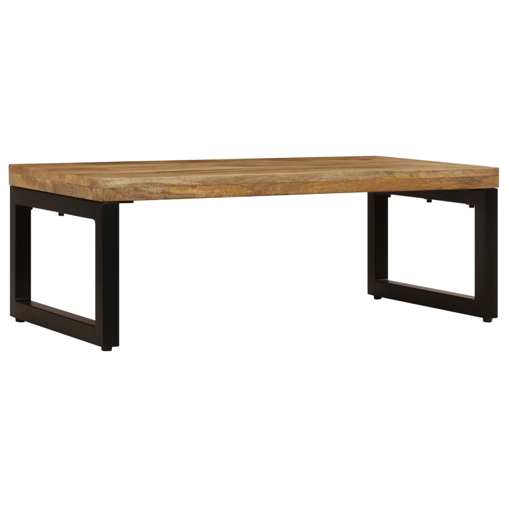 Salontafel 00X50X35 Cm Massief Mangohout En Staal Massief mangohout (zwarte poten)