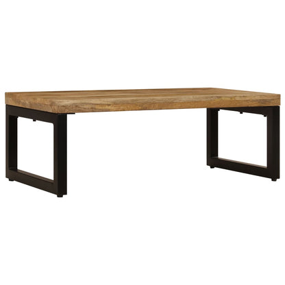Salontafel 00X50X35 Cm Massief Mangohout En Staal Massief mangohout (zwarte poten)