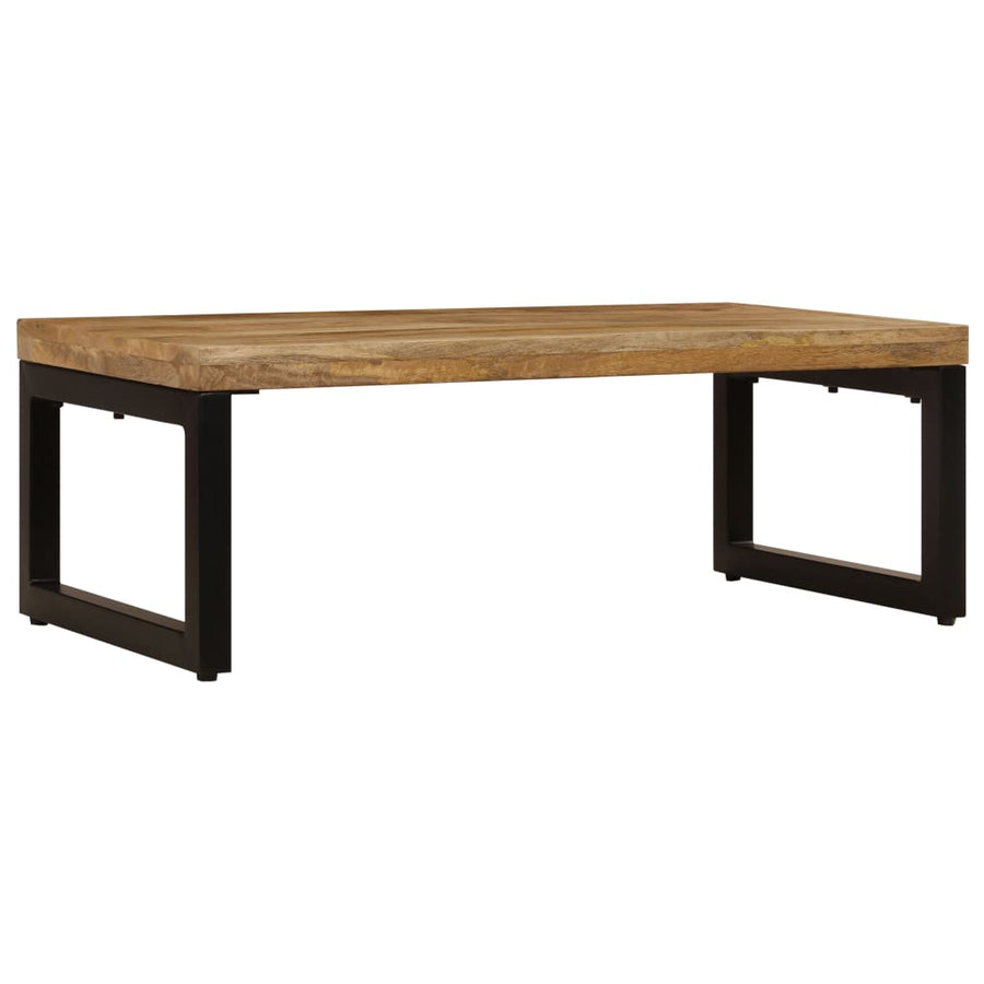 Salontafel 00X50X35 Cm Massief Mangohout En Staal Massief mangohout (zwarte poten)