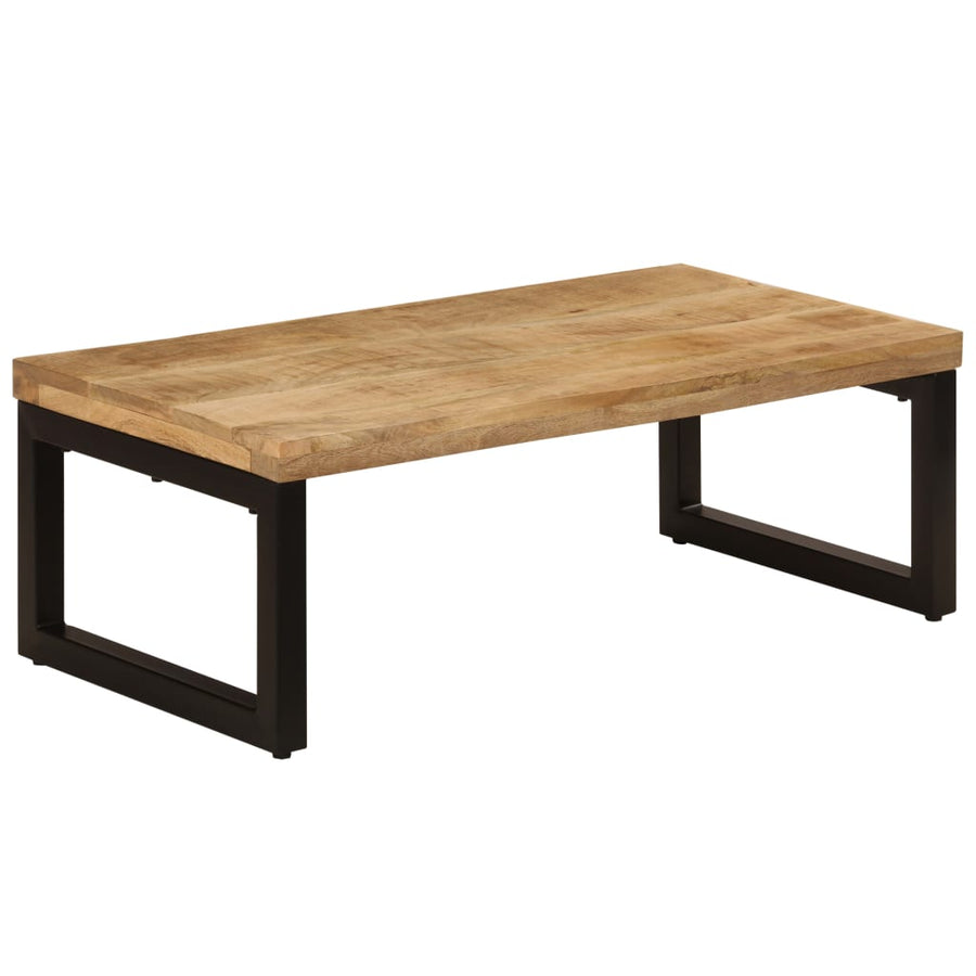 Salontafel 00X50X35 Cm Massief Mangohout En Staal Massief mangohout (zwarte poten)