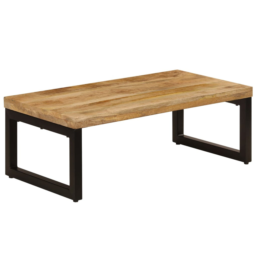 Salontafel 00X50X35 Cm Massief Mangohout En Staal Massief mangohout (zwarte poten)