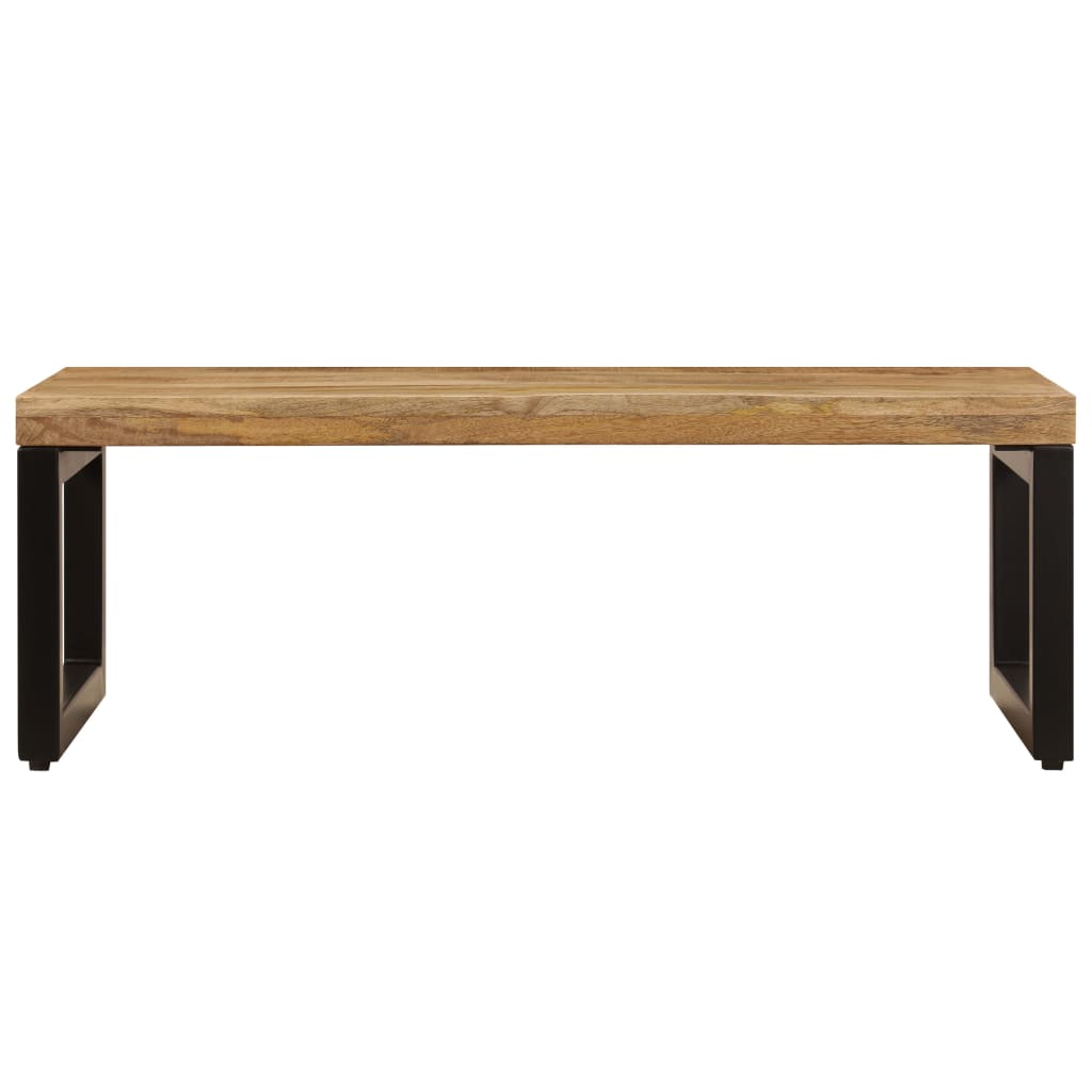 Salontafel 00X50X35 Cm Massief Mangohout En Staal Massief mangohout (zwarte poten)