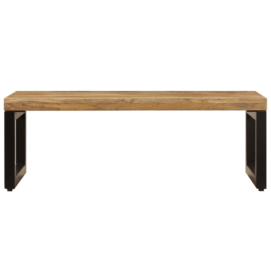 Salontafel 00X50X35 Cm Massief Mangohout En Staal Massief mangohout (zwarte poten)