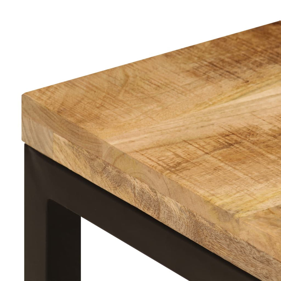 Salontafel 00X50X35 Cm Massief Mangohout En Staal Massief mangohout (zwarte poten)