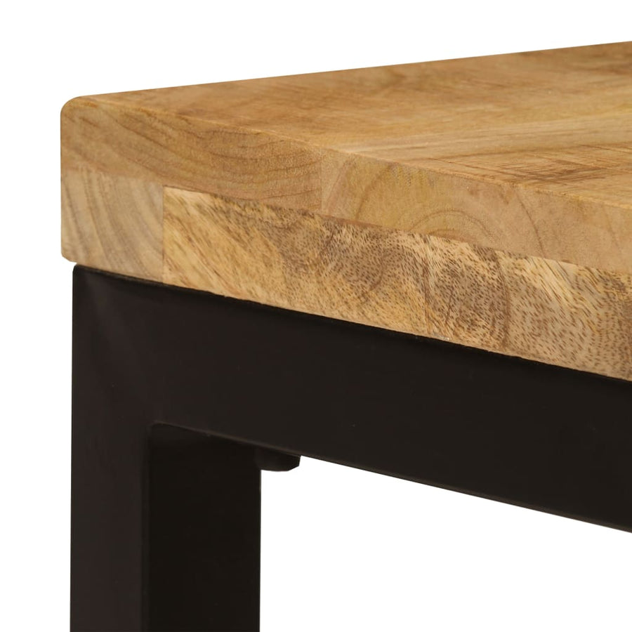 Salontafel 00X50X35 Cm Massief Mangohout En Staal Massief mangohout (zwarte poten)