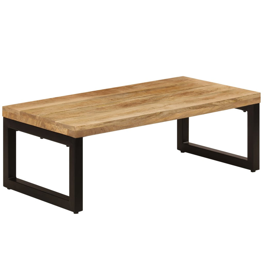 Salontafel 00X50X35 Cm Massief Mangohout En Staal Massief mangohout (zwarte poten)