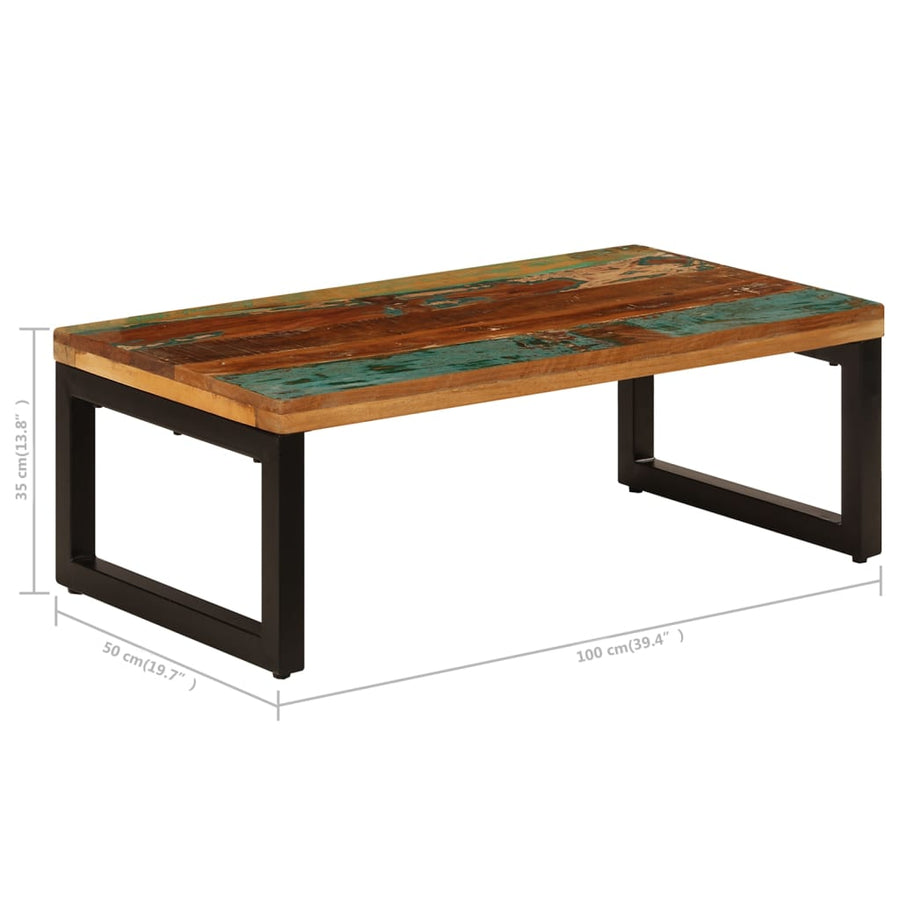 Salontafel 00X50X35 Cm En Staal massief gerecycled hout