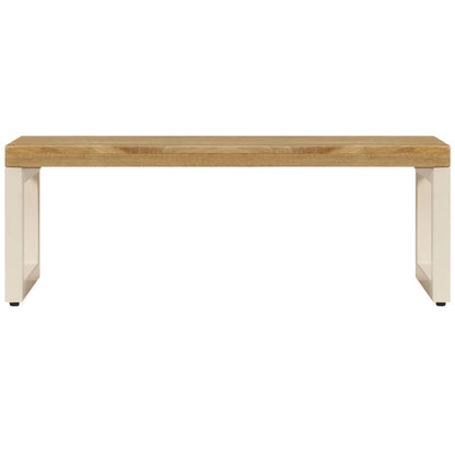 Salontafel 100X50X35 Cm Massief Mangohout En Staal massief mangohout (witte poten)