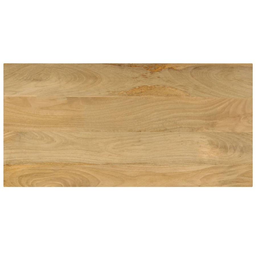 Salontafel 100X50X35 Cm Massief Mangohout En Staal massief mangohout (witte poten)