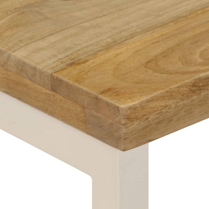 Salontafel 100X50X35 Cm Massief Mangohout En Staal massief mangohout (witte poten)