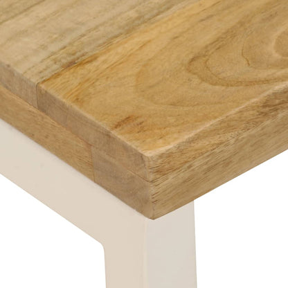 Salontafel 100X50X35 Cm Massief Mangohout En Staal massief mangohout (witte poten)