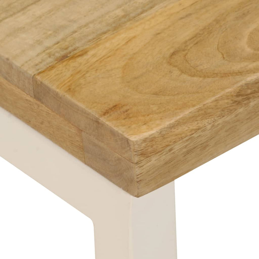 Salontafel 100X50X35 Cm Massief Mangohout En Staal massief mangohout (witte poten)