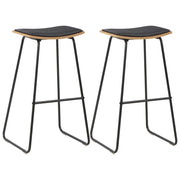 Barstoelen 2 st kunstleer zwart
