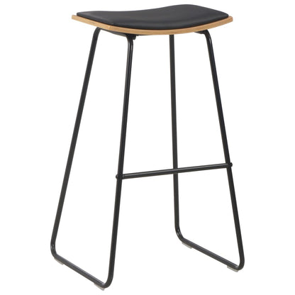 Barstoelen Kunstleer 2 Zwart en bruin