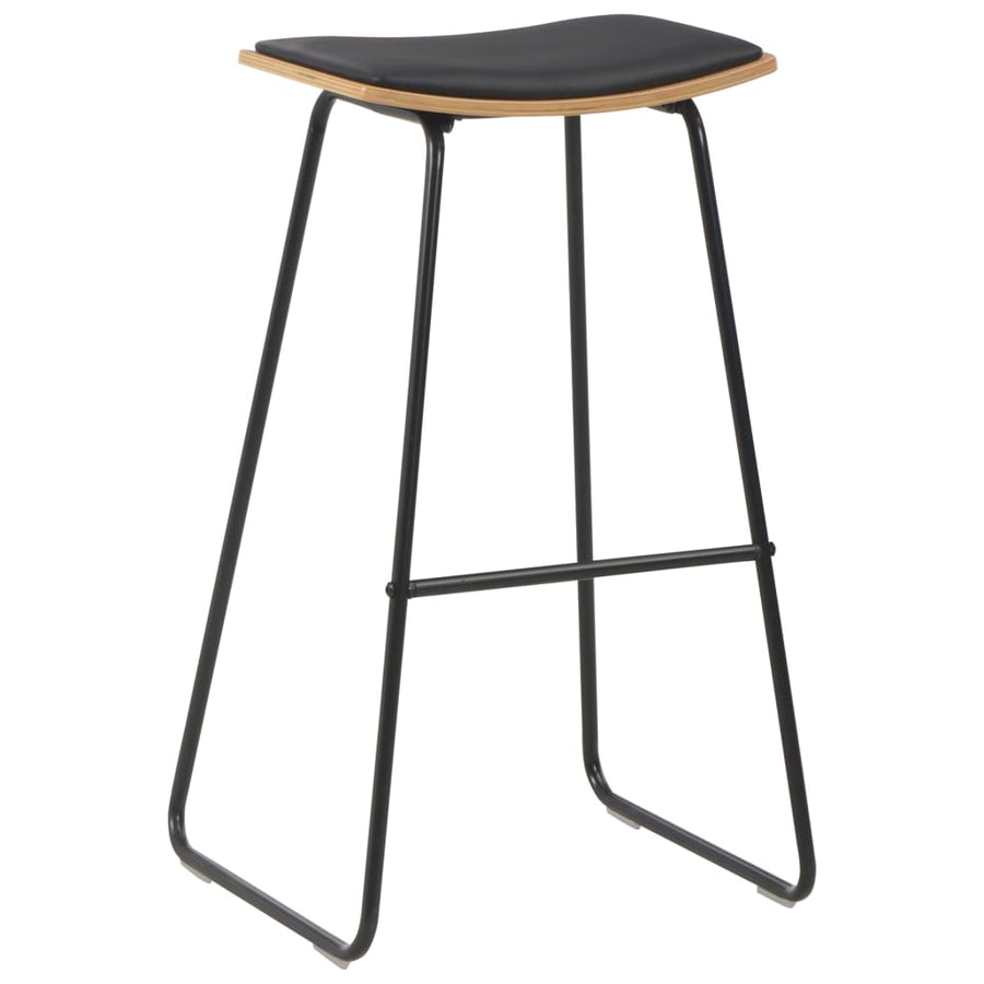 Barstoelen Kunstleer 2 Zwart en bruin