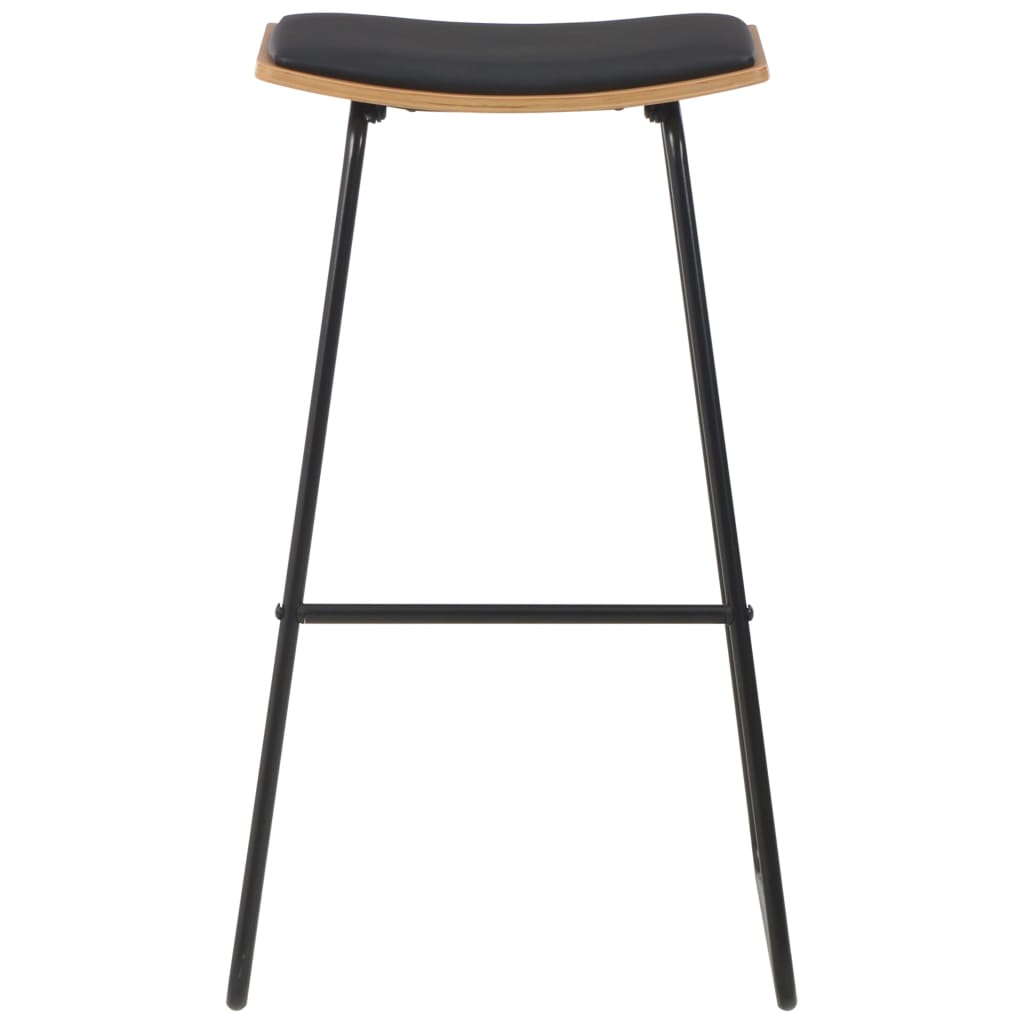 Barstoelen Kunstleer 2 Zwart en bruin
