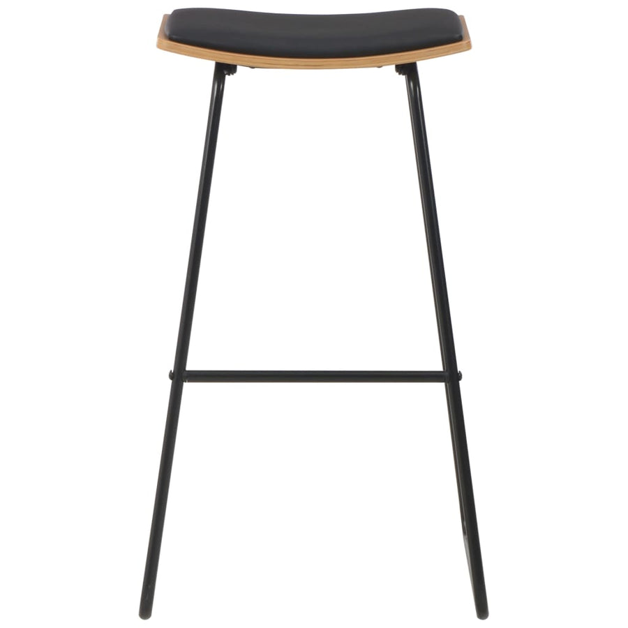 Barstoelen Kunstleer 2 Zwart en bruin