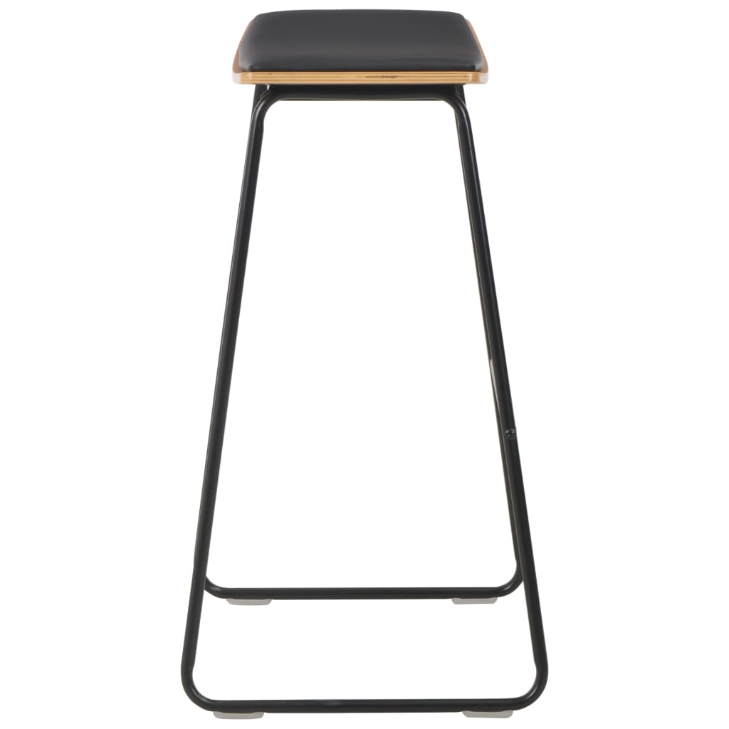 Barstoelen Kunstleer 2 Zwart en bruin