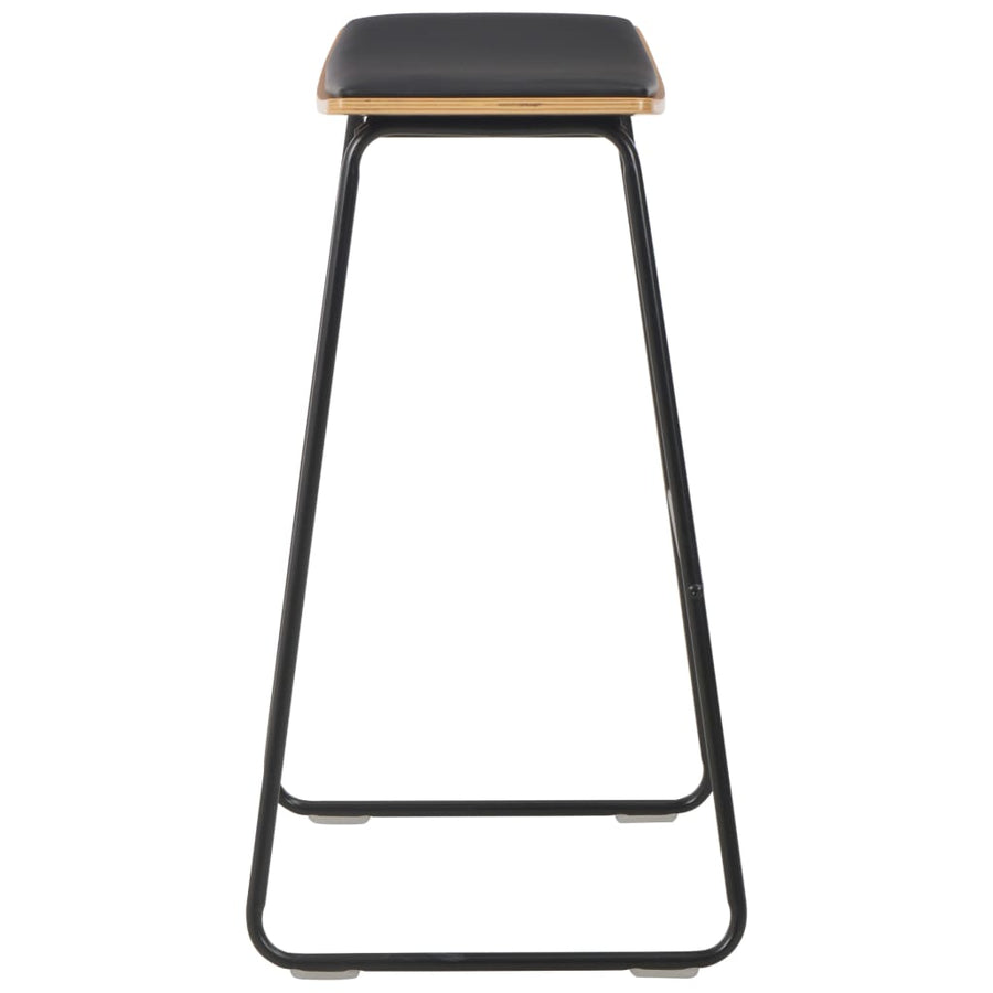 Barstoelen Kunstleer 2 Zwart en bruin