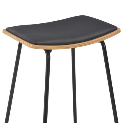 Barstoelen Kunstleer 2 Zwart en bruin