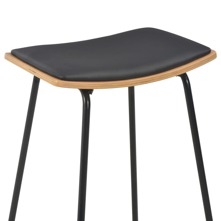 Barstoelen Kunstleer 2 Zwart en bruin