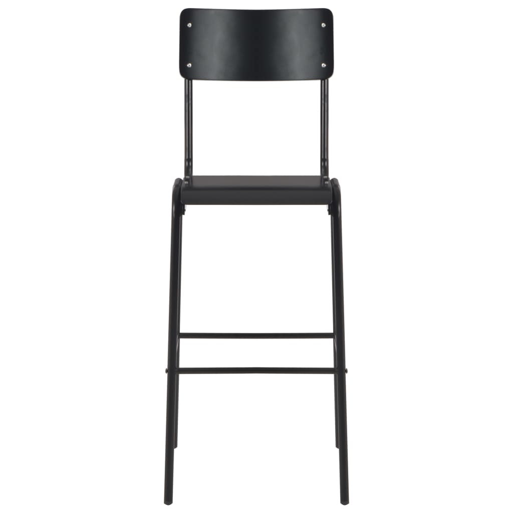 Barstoelen Massief Multiplex Staal 2 Zwart