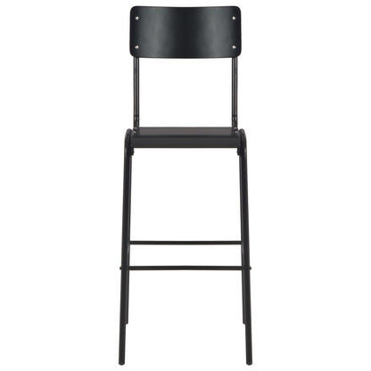 Barstoelen Massief Multiplex Staal 2 Zwart