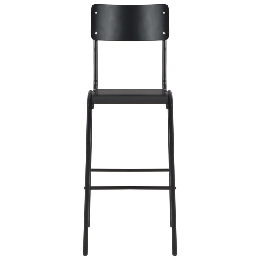 Barstoelen Massief Multiplex Staal 2 Zwart