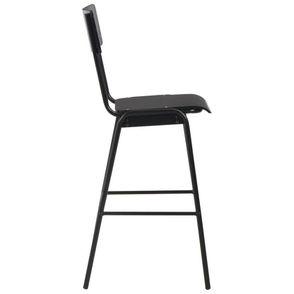 Barstoelen Massief Multiplex Staal 2 Zwart